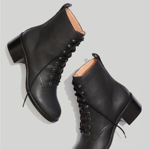 Madewell Patti Lace-Up Boots Black